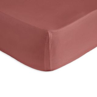 Drap Housse En Percale De Coton Pure 90x200 Cm Rose Foncé