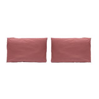 2 Taies D'oreiller En Percale De Coton Pure 50x75  Cm Rose Foncé