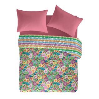 Housse De Couette Réversible 100% Coton Lola A-b 155x220 Cm