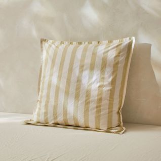 2 Taies D' Oreiller 100% Percale Coton Organic Bengale 50x50+2,5 Cm Jaune