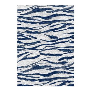 Tapis Bleu Peinture Abstrait Design Plat Jibra Bleu 140x200