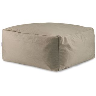 Pouf Amovible En Velours Corso 50x50x25 Cm Taupe