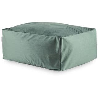 Pouf Amovible En Velours Corso 50x50x25 Cm Vert Eau