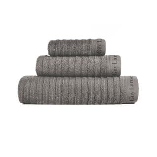 Ensemble De Bain 3 Pièces 100% Coton Palace 30x50+50x90+90x150 Cm Gris Foncé