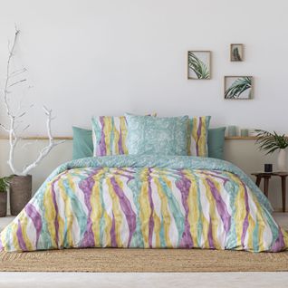 Housse De Couette Réversible En Coton Wave A-b 260x240 Cm Multicolore