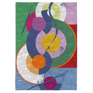 Tapis Moderne Abstrait Multicolore Plat Dianna Multicolore 80x150