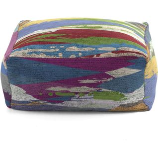 Pouf Multicolore Abstrait Moderne Serra Multicolore 50x50x25