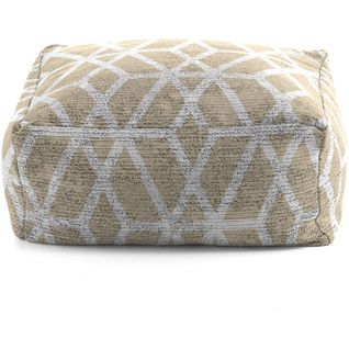 Pouf Scandinave Géométrique Beige Trico Beige 50x50x25