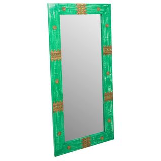 Miroir En Bois Vert 52x1,5x113,5h