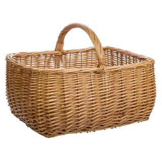 Panier En Osier Marron 38x31x19/30h