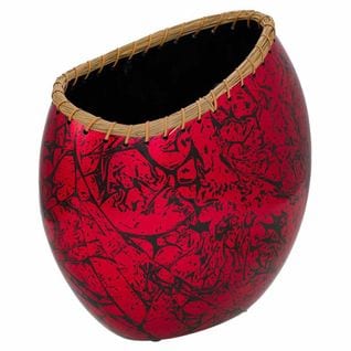 Vase En Céramique Rouge 35x18,5x37,5h
