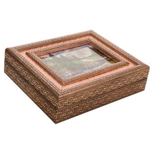 Coffret à Bijoux En Métal Cuivré Repoussé 30x25x7,5h