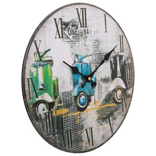 Horloge Murale En Bois Noir D34x2h