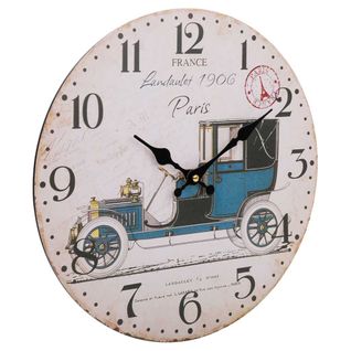 Horloge Murale En Bois Blanc D34x2h