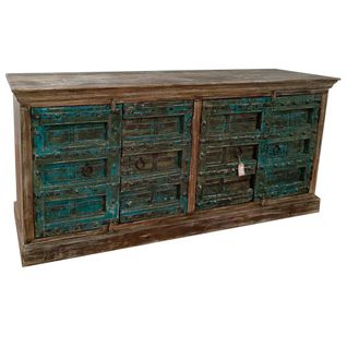 Buffet En Bois Bleu 227x50x95h