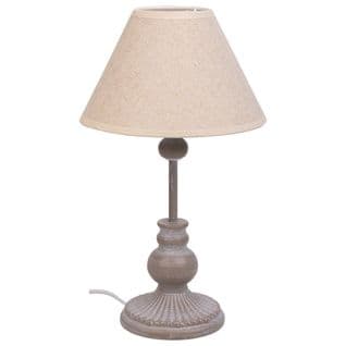 Lampe De Table En Métal Gris 20x20x34h