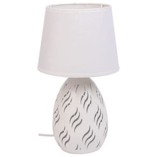 Lampe De Table En Métal Blanc 18x18x31h