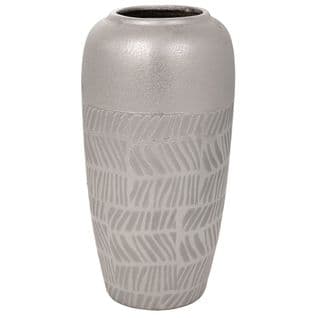 Vase En Céramique Argentée 15x15x29,5h