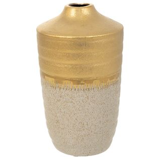 Vase En Céramique Dorée 15x15x25,5h