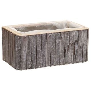 Panier Rectangulaire En Bois Gris 25.5x14.5x11h