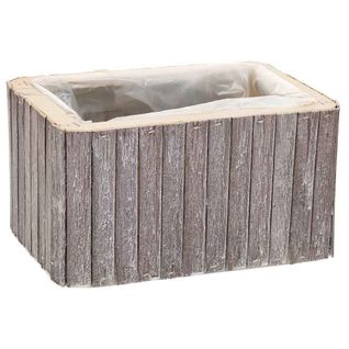 Panier Rectangulaire En Bois Gris 20.5x14.5x11h