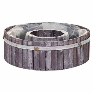 Panier Rond En Bois Gris 40x40x12h