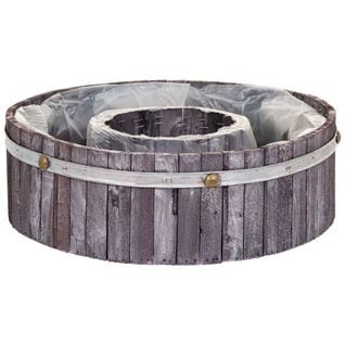 Panier Rond En Bois Gris 36x36x11h