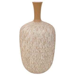 Vase En Polyrésine Blanche 21,5x21,5x41h