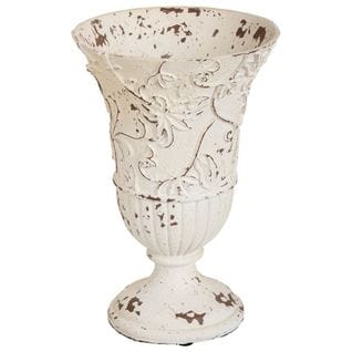 Vase En Magnésie Blanche 18x18x27h