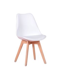 Chaise De Salle à Manger Scandinave - Verona, Blanc, H.81cm, L.47cm, P.55cm