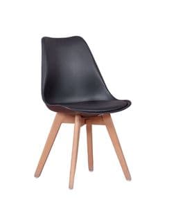 Chaise De Salle à Manger Scandinave - Verona, Noir, H.81cm, L.47cm, P.55cm