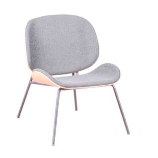 Fauteuil Rustique En Noyer - Plymouth, Gris, H.83cm, L.61cm, P.79cm