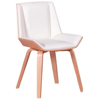 Chaise En Érable Avec Coussin En Similicuir - Nordic S, Blanc, H.80cm, L.50cm, P.48cm