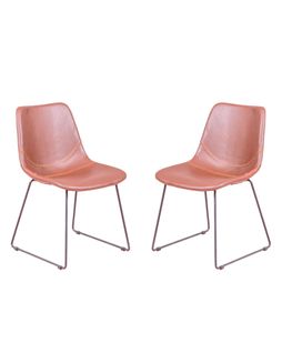 Lot De 2 Chaises Industrielles - City, Marron, H.82cm, L.49cm, P.52cm