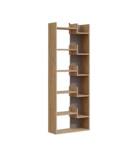 Étagère Design 6 Niveaux Effet Chêne - H162,4 Cm