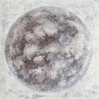Toile En Lin À L'huile, Lune (72392), 100x100x3 Cm