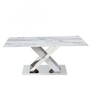 Table Basse En Verre Blanc 40x110x60cm