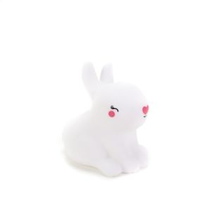 Lampe Led Lapin Pvc Blanc 12x12,5x8cm