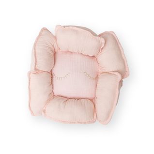 Coussin Fleur En Coton Rose 11x35x35cm