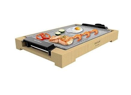 Plancha Électrique Tastyetgrill 2000 Bamboo Mixstone. 2 000 W, Structure Bambou, Thermostat R