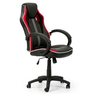 Fauteuil De Bureau Réglabe Et Inclinable Formula Rouge Tapissé En Similicuir Et Tissu Maille