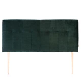 Tête De Lit Tapissée Napoles 160x100 Cm Vert, Pour Couchage De 160, Velours, Pieds En Bois