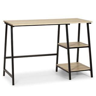 Bureau Lisboa Noir, Table Pour PC, Style Industriel, 105 (long) X 47 (profond) X 75 (hauteur) Cm