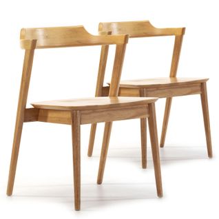 Pack 2 Chaises Venus, Couleur Chêne, Bois Massif