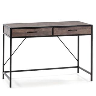 Bureau Tulum Noir 2 Rayons, Style Industriel, 110 (long) X 50 (profond) X 76 (hauteur)