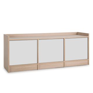 Meuble TV Moscú Avec 3 Portes, Couleur Chêne/blanc