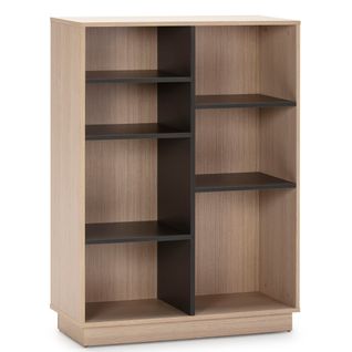 Étagère Bibliothèque Vigo 110x80 Cm , Étagère Pour Bureau, Couleur Chêne Et Gris