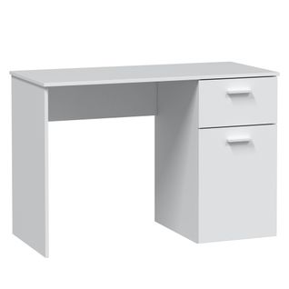 Bureau Huelva 1 Porte 1 Tiroir Blanc, 108 Cm Longueur