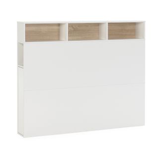 Tête De Lit Zeus 145 Cm Blanc, 2 Portes 9 Trous