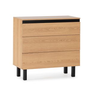 Commode De Nuit Molina 3 Tiroirs Couleur Chêne